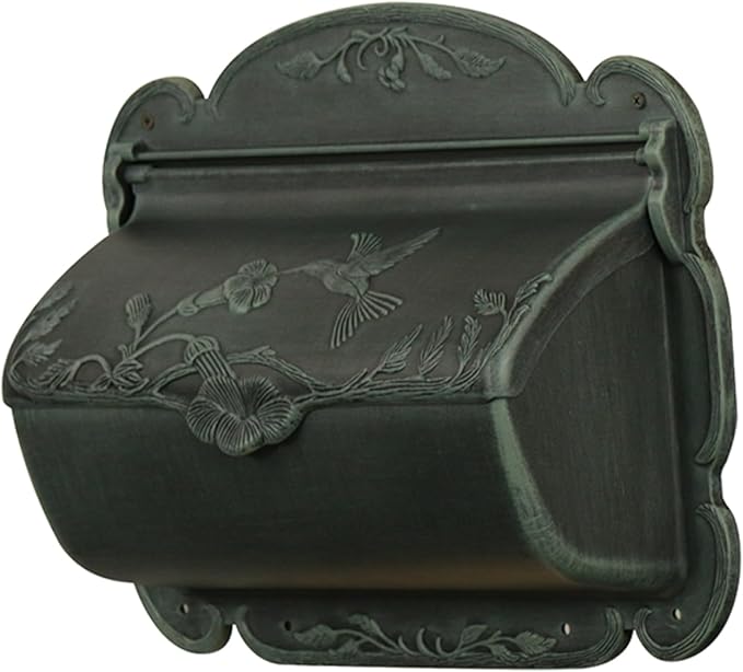 Special Lite Hummingbird Horizontal Wall Mount Mailbox - Verde Green Aluminum Mailbox for Wall Mount - SHB-1004-VG