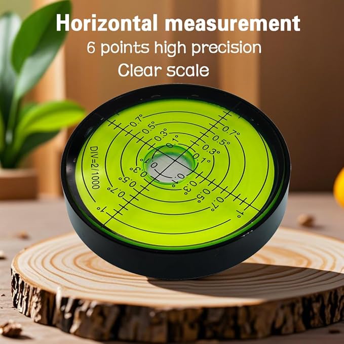 6'/2mm Point high Precision Universal Level Bubble Metal Bubble Water Leveler Cross Gauge Small Household (Black Green)
