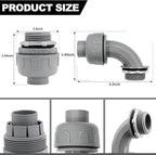 1-1/4 inch PVC Flexible Conduit Connector UL Listed Conduit Connector Fittings 12 Pack (8 Pcs 180D/4 Pcs 90D)