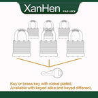 Lock Outdoor Padlocks, Key Lock, Padlocks with Same Key - Laminated Steel Keyed Padlocks with Long Shackle, 6 Pack, for Hasp Latch, Sheds, Fences, Storage Locker, School, Gym