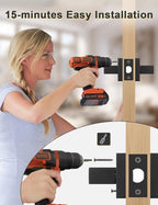 6 Pack Square Black Door Handles Interior, No Lock Passage Door Lever for Left or Right Handing, Heavy Duty Matte Black Closet Door Handle Sets