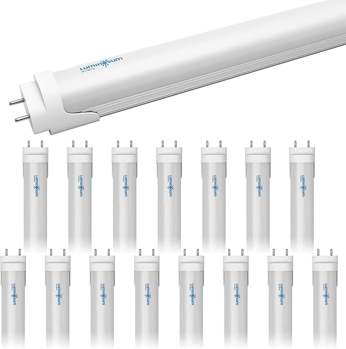 T8 LED Tube Light Bulbs 4 Foot 20W 40W Equivalent, 6000K Cool White 2000LM, T8 T10 T12 Fluorescent Replacement, Dual-end Powered Ballast Bypass, Frosted Cover ETL Listed for Garage 16-Pack