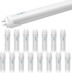 T8 LED Tube Light Bulbs 4 Foot 20W 40W Equivalent 5000K Daylight 2000LM, T8 T10 T12 Fluorescent Replacement, Dual-end Powered Ballast Bypass, Frosted Cover ETL Listed for Garage 16-Pack