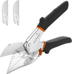 FLORA GUARD Miter Shears, Trimming Scissors for Angular Cutting of Molding, Adjustable at 45 to 135 Degrees, Hand Tool for Baseboard, PVC, DIY, Carpentry, and Crafts, with 2 Replacement Blades
