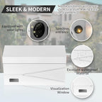 Wall Mount Mailbox, Large Capacity Mailbox for House, Visibility Galvanized Steel Rust-Proof Metal Post Box Drop, Mailboxes for Outside, 15.74"×9.84"×4.33" Solar Lanterns White