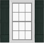 Board & Batten Vinyl Shutters (1 Pair) | 11"x75" (3-Board) - Heathered Spruce | Exterior Window Shutters | Includes Mounting Hardware | Simple Installation | Made in USA