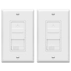TOPGREENER Kalide Combo Light Switch with 3-Speed Fan Control, Light and Fan Combination Switch, Single Pole, 2.5A, 720W, Neutral Wire Not Required,Wall Plate Included, TGSFS3-W, White, 2 Pack