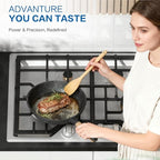 ROBAM G513 Gas Cooktop 30", Premium 5-Burner Design with 20,000 BTU Turbo Heat Wok Burner, Seamless Stainless Steel Finish, Brass Burners, Dual Fuel for Modern Kitchens