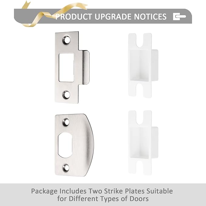 Probrico 3 Pack Interior Bedroom Entrance Door Lever Doorknobs Door Lock One Keyway Entry Keyed Alike Same Key Entrance Lockset in Satin Nickel Each with 3 Keys