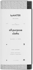 byMATTER All Purpose Cleaning Cloths – Reusable Cleaning Cloth Pack, Plastic Free, Compostable, Highly Absorbent, Dishwasher Safe, Streak Free Kitchen Cloth Set x2