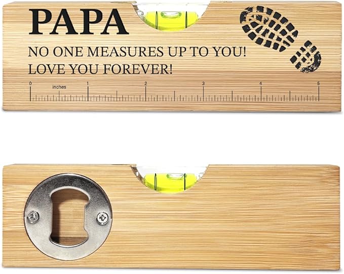 Christmas Gifts for Papa from Daughter Son Wife Spirit Level Bottle Opener Valentines Birthday Thank You Gifts Ideas for Daddy New Dad Grandpa Papa