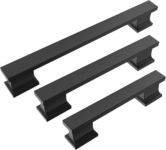 COTYKILEY 10 Pack 7 Inch(177mm) Matte Black Cabinet Handles Black Kitchen Cabinet Pulls Cabinet Door Handles Kitchen Cabinet Hardware Cupboard Drawer Pulls Dresser Handles