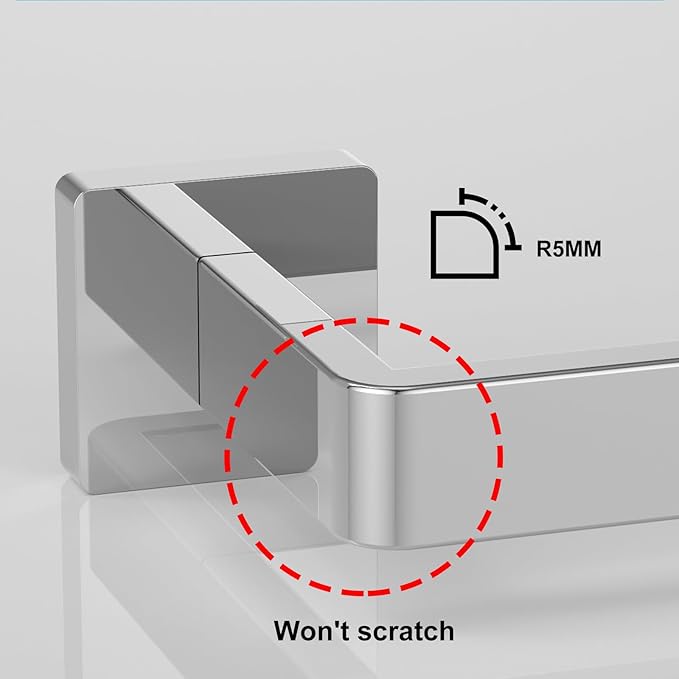 Toilet Paper Holder Collision Avoidance Towel Racks for Bathroom Thickened Material 304 Stainless Steel Towel Rack 10-Piece Towel Bar Polished Chrome Bathroom Hardware Set Will Not Rust