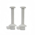 Universal White Plastic Toilet Seat Hinge Screws, Toilet Hinges Replacement Kit for Top Mount Toilet Seats, Durable and Corrosion-Resistant Hinges Tighten Fittings, Easy Installation.(MFL12)