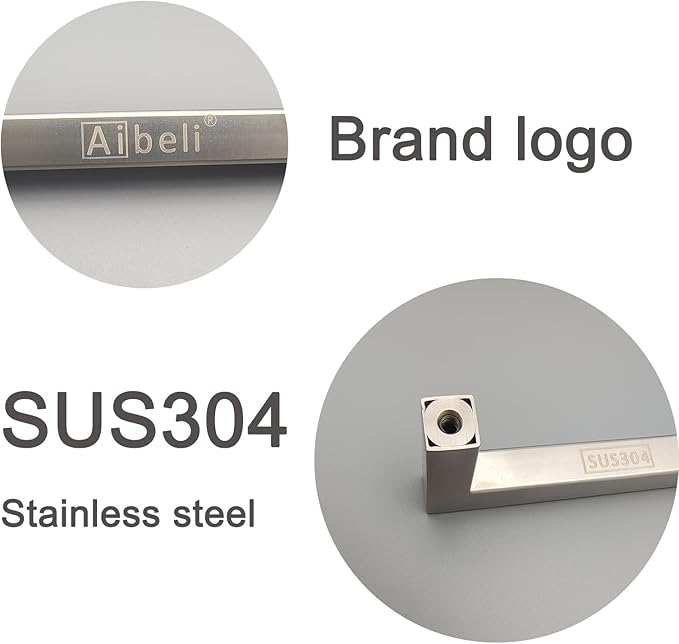 10 Pack Brushed Nickel Drawer Pulls,12-3/5 Inch Satin Nickel Square Cabinet Pulls for Bedroom Cupboard Handles,Modern SUS 304 Stainless Steel Kitchen Cabinet Hardware