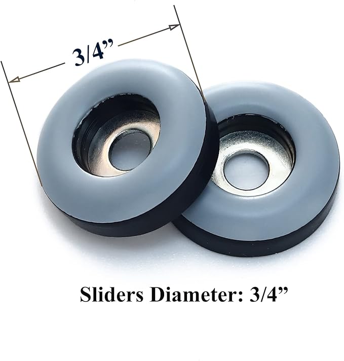 3/4'' Screw on Furniture Glides Sliders-Furnigear PTFE (Teflon) Chair Leg Movers Sliders for Carpet and Hardwood Surface - Move Your Furniture Easy & Safely - Best Floor Protector (40pack)