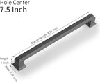 10 Pack 7.5 Inch(192mm) Hole Center Matte Dark Gunmetal Gray Modern Cabinet Pulls Kitchen Cabinet Handles Kitchen Cabinet Hardware Timeless Drawer Pulls for Dresser Cupboard Wardrobe, Gray(7.5x10)
