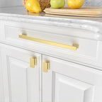 Asidrama 6 Pack 15 Inch(381mm) Brushed Gold Kitchen Cabinet Handles, Cabinet Pulls Kitchen Cabinet Hardware for Cupboard Drawer Pulls