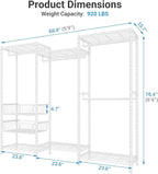 VIPEK V10 Wire Garment Rack 5-Tiers Heavy Duty Clothes Rack Large Size Clothing Rack with 4 Hanging Rods, 6 Wire Shelves and 2 Slid Baskets, 68.9" W x 15.7" D x 76.4" H, Max Load 920 LBS, White