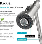 KRAUS Bolden 2-in-1 Commercial Style Pull Down Single Handle Water Filter Kitchen Faucet for Reverse Osmosis or Water Filtration System in Spot-Free Stainless Steel, KFF-1610SFS