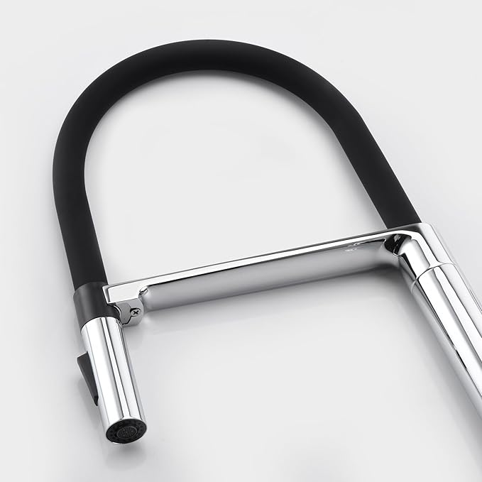 SUMERAIN Single Handle Pull-Down Kitchen Sink Faucet in Chrome Finish, Deck Mounted Lead-Free Kitchen Faucet with Dual Spray Mode