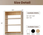 ROOMTEC 19.5" Medium Hanging Closet Unit, Modular Closet System with Hanging Rod, Wardrobe Organizer for Bedroom or Walk-in Closet, Wall Mounted, Customizable Clothes Storage Unit, Wood
