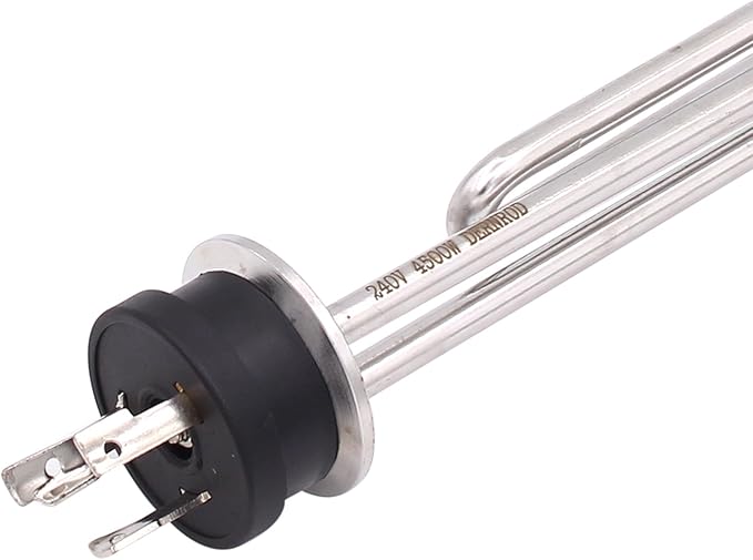 DERNORD 240V 4500W Tri-clamp Foldback Heating Element Stainless Steel Immersion Water Heater with 3-Wire Electrical Locking Plug (1.5 Inch Tri clamp)