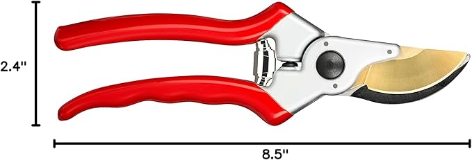 Haus & Garten ClassicPRO 8.5" Professional Premium Titanium Bypass Pruning Shears - Use As Pruners, Garden Shears, Heavy Duty Handheld Pruning Shears For Gardening, Clippers, Pruner Scissor Tool