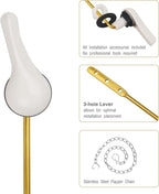 Toilet Handle Replacement Kit, 2-Pack Toilet Lever Flush Handle, Toilet Flusher Handle Lever with Stainless Steel Flapper Chain, Front Mount Toilet Trip Levers Fit for Most Toilet Tanks, White