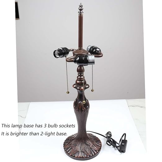 Bieye SC02 E26 Light Socket Cluster with Pull Chain Switch and Electrical Wiring Accessories (3-Light, Brown)