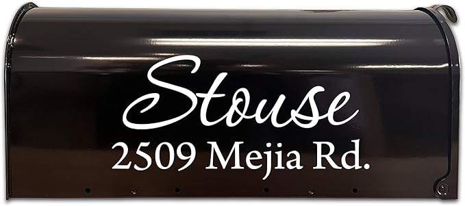 Mailbox Decals Personalized Address and Street Name Outdoor Stickers VWAQ-CMB1 (12 Inch X 6 Inch, White)