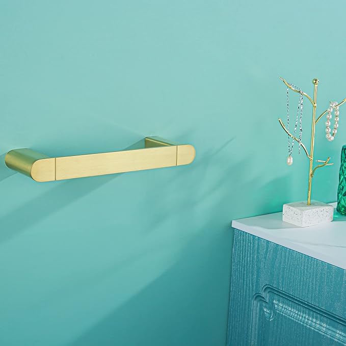 RANDOM 9 inch Brushed Gold Towel Bar Bathroom Gold Towel Holder Kitchen Dish Cloths Hanger Hand Towel Rod/Rack SUS304 Stainless Steel Wall Mounted Towel Rack Brushed Brass 96026-2-9BG.
