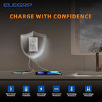 ELEGRP Wall Outlet, 20 Amp C Wall Outlets Receptacles, Outlets with A and C Ports, Tamper Resistant Receptacle, Wall Plate Included, UL Listed, 1 Pack, White
