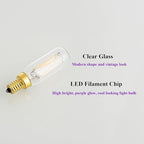 Small Base Purple Light Bulb E12 Colored Chandelier Light Bulbs, 4W 40 Watt Equivalent Dimmable Purple Candelabra Light Bulbs, 6 Pack