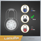 LanuBe Lock Standard Dial Combination Lock 2 in. Wide, with Different Combinations Black Turnplate Pack of 8 Lock for School Employee Gym & Sports Locker CaseToolbox and so on