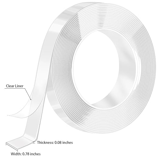 Nano Strong Mounting Adhesive Tape Double Sided Tape Heavy Duty Removable Clear Two Sided Double Stick Wall Tape 0.78in*10ft