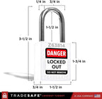 TRADESAFE Lockout Tagout Locks Set - 10 White Loto Locks, Keyed Alike Lockout Locks, 2 Keys Per Lock, OSHA Compliant Lock Out Tag Out Padlocks