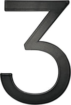 Adoorn 4 Inch Mailbox Numbers - Number 3, Black Color, Each Sold Individually, Premium Metal Self Stick Address Numbers, Weatherproof Mailbox Numbers for Outside