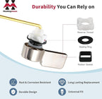 Houtingmaan Toilet Handle Replacement Kit,Toilet Handle Lever for Most Front Mount Toilets, Universal Brass Toliet Flush Handle Lever with Stainless Steel Flapper Chain,Brushed Nickel