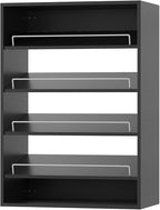 Shoe Shelf Short Tower Closet Unit, Modular Closet System, Wood Closet System Organizer with Storage for Walk In Closets, Clothing Rack for Hanging Clothes, Bedroom, Black, 25.5"W