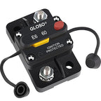 GLOSO Circuit Breaker 60 A E69 for Marine Truck Boat RV Automotive Mid Range Mini T3 Manual Reset Switchable Compact Medium IP66 (60 A)