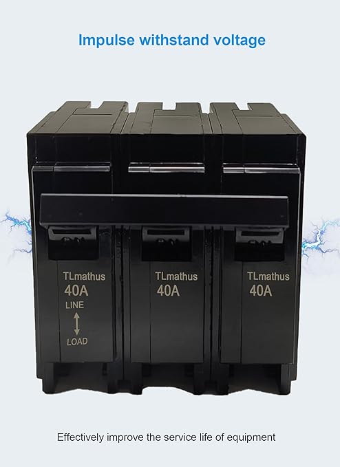 Q340 40-Amp Three Pole Type QP Circuit Breaker Plug-in Mount Standard MCB Thermal Magnetic Protection, 10KA 120/240V, Compatible with Siemens PL and ES Series Load Centers(3P 40A)