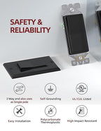 AIDA 3 Way Decorative Light Switch Wall Plate, Electric Switches,15Amp, 120/277 Volt, 3 Way Rocker Switch, Self-Grounding, Residential and Commercial Grade, UL Listed (50, Glossy Black)