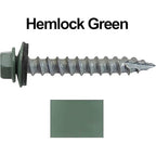 #14 Metal Roofing Screws: (250) Screws x 1-1/2" Hemlock Green Hex Head Sheet Metal Roof Screw. Self Starting/Tapping Metal to woodsheet Metal siding Screws-EPDM Washer. for Corrugated Roofing