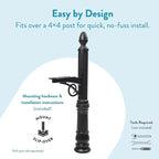 Architectural Mailboxes Victorian Plastic Mailbox Post, Compatibility Code A, B, VP000BAM, Black