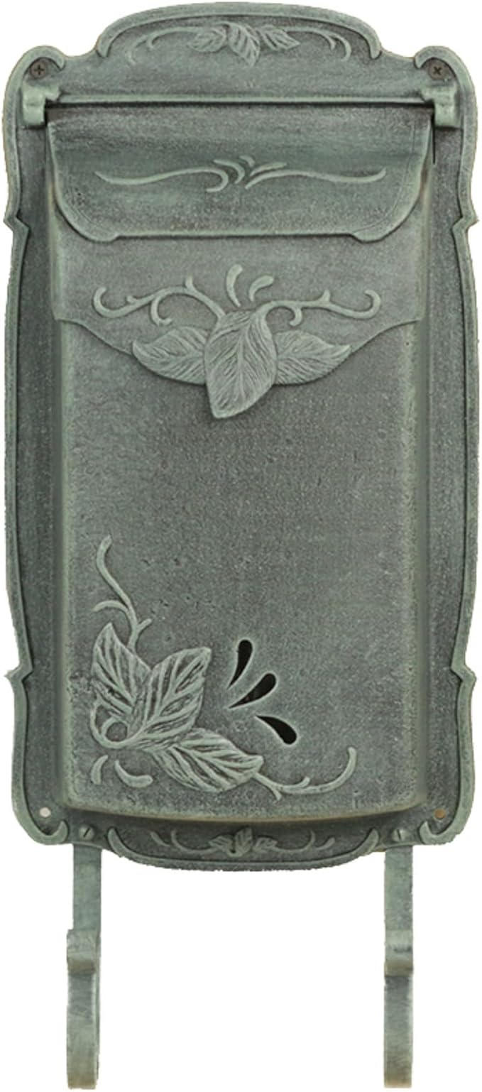 Special Lite Floral Vertical Wall Mount Mailbox - Verde Green Cast Aluminum Mailbox for Wall Mount - SVF-1001-VG