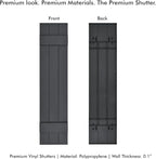 Board & Batten Vinyl Shutters (1 Pair) | 11"x31" (3-Board) - Cornerstone Grey | Exterior Window Shutters | Includes Mounting Hardware | Simple Installation | Made in USA