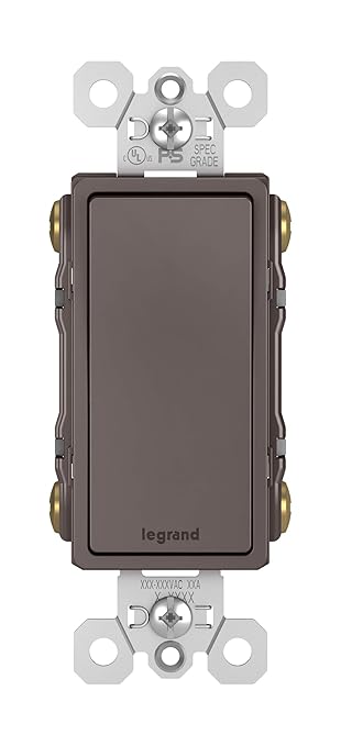 Legrand radiant TM874 15 Amp Rocker Wall Switch, 4-Way Decorator Light Switches, Brown (1 Count)