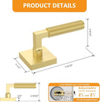 Amerdeco 1 Pack Privacy Door Handles,Brushed Gold Door Handles Interior,Knurled Gold Door Lever, Heavy Duty Bedroom and Bathroom with Lock,Reversible Keyless for Right & Left Side AM0021