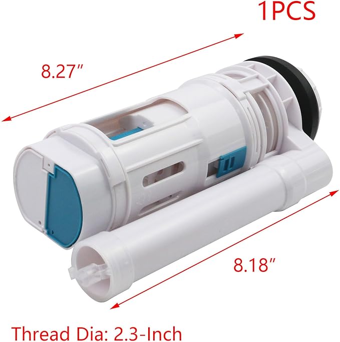 T Tulead Toilet Flush Valve Dual Flush Valve Toilet Repair Kit Toilet Tank Parts 8.27" Height, 2.3-Inch Drain Hole, Fit for 2-Piece Toilet (Not for One Piece Toilet)